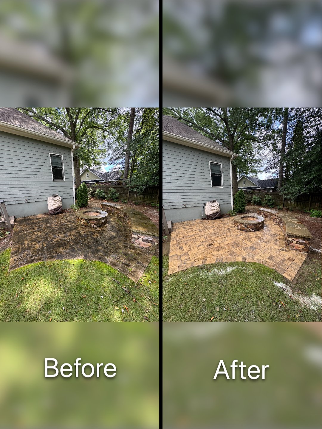 Residential Pressure Washing in Atlanta GA for Firepit and Steps in Ashford Park Thumbnail